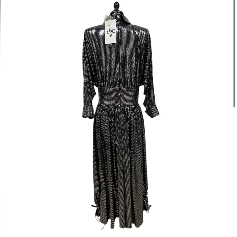 NWT Batsheva Goldie Dress in Silver Sequin Designer Luxury Celeb Style - Picture 5 of 16